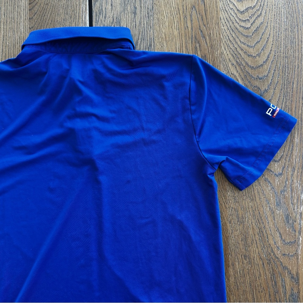 Polo by Ralph Lauren Blue Short-Sleeve Performance Polo Red Logo Boys Size M - Picture 9 of 16